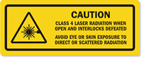Class 4 Laser Radiation Avoid Exposure Label