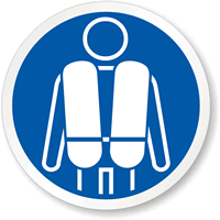 Lifejacket Required Symbol Safety Label