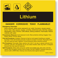 Lithium ANSI Chemical Label