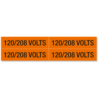120/208 Volts Labels, Medium (1-1/8in. x 4-1/2in.)
