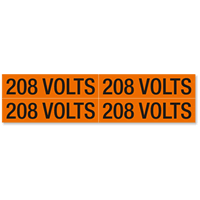 208 Volts Marker Labels, Medium (1-1/8in. x 4-1/2in.)