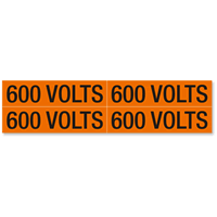 600 Volts Marker Labels, Medium (1-1/8in. x 4-1/2in.)