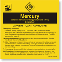 Mercury ANSI Chemical Label