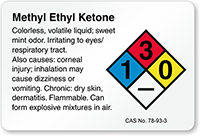 Methyl Ethyl Ketone NFPA Chemical Hazard Label