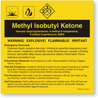 Methyl Isobutyl Ketone ANSI Chemical Label
