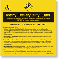 Methyl Tertiary Butyl Ether ANSI Chemical Label