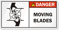 Moving Blades Danger Label
