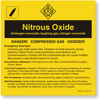 Nitrous Oxide ANSI Chemical Label