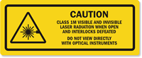 Class 1M Visible, Invisible Laser Radiation Label