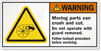 ANSI Warning Mechanical Hand Cut Label
