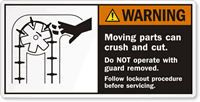Hand Crush Force Side ANSI Warning Label