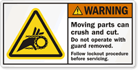 Hand Crush ANSI Warning Label