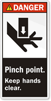 Pinch Point Hand Crush Force From Above Label