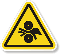 Pinch Point/Entanglement Warning (Triangle) Safety Label
