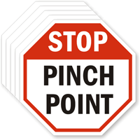 Octagon Stop Pinch Point Labels (Set Of 5)