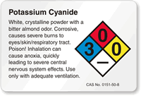 Potassium Hydroxide NFPA Chemical Hazard Label