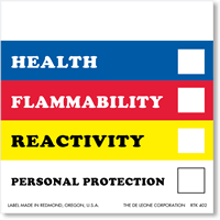 RTK Color Bar Fill Health, Flammability Label (500/Roll)