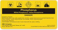 Custom Caution Phosphorus Chemical Label