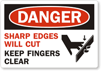 Sharp Edges Cut Fingers Danger Label