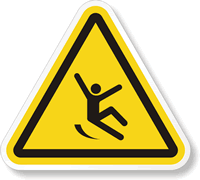 ISO W011   Slippery Surface Symbol Label