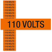110 Volts Labels, Small (1/2in. x 2 1/4in.)