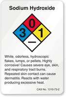 Sodium Hydroxide NFPA Chemical Label