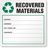 Semi-Custom Recovered Material Recycling Label