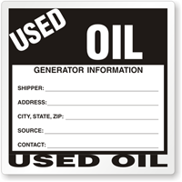 Semi Custom Used Oil Label