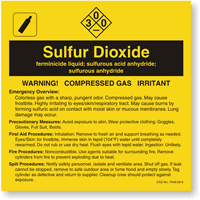 Sulfur Dioxide ANSI Chemical Label