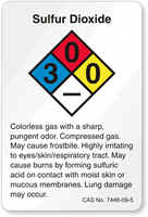 Sulfur Dioxide NFPA Chemical Label