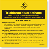 Trichlorotrifluoroethane ANSI Chemical Label