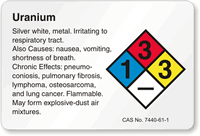 Uranium NFPA Chemical Hazard Label
