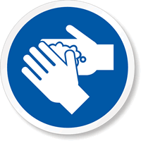 ISO M011   Wash Your Hands Symbol Label