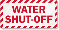 Water Shut Off Label