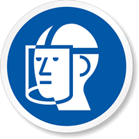 ISO M013   Wear Face Shield Symbol Label
