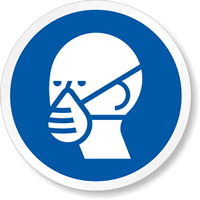 ISO M016   Wear a Mask Symbol Label