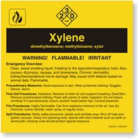 Xylene ANSI Chemical Label