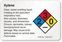 Xylene NFPA Chemical Hazard Label