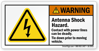 Antenna Shock Hazard, ANSI Warning Label