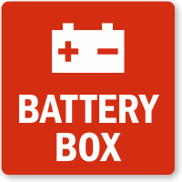 Battery Box Symbol Label
