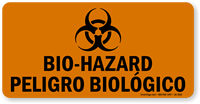 Bilingual Biohazard Peligro Biologico Label With Graphic