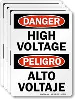 High Voltage, Alto Voltaje OSHA Danger Label
