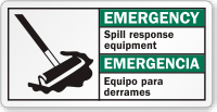 Bilingual Spill Response Equipment Emergency Label