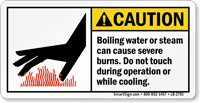 Boiling Water Or Steam Can Cause Burns Label