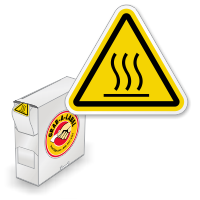ISO Burn Hazard Hot Surface Grab a Labels Dispenser Box