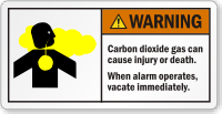 Carbon Dioxide Gas Can Cause Injury Warning Label