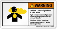 Carbon Dioxide Present Gas Can Cause Suffocation Label