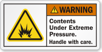 Contents Under Extreme Pressure ANSI Warning Label