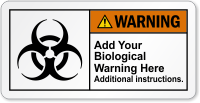 Personalized ANSI Biological Warning Label