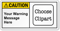Custom Text ANSI Caution Label
